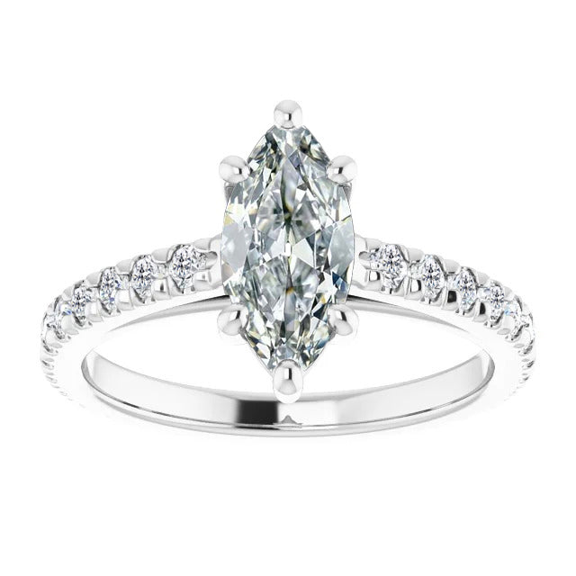 Marquise Brilliant Diamond ring in 14K White Gold – main view