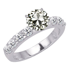 Brilliant Diamond Anniversary Band Solitaire Ring with Accents