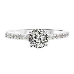 Solitaire with Side Stones 14K White Gold – Brilliant Diamond