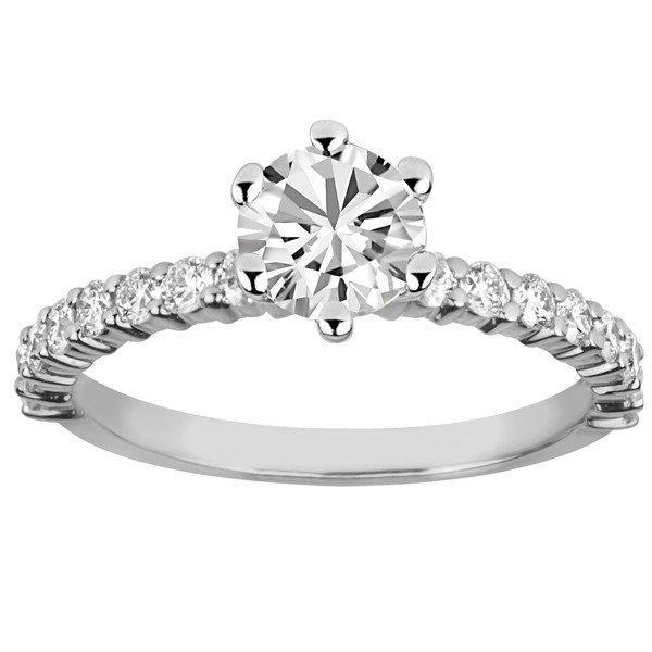 Solitaire With Accent Round Cut 3.85 Carats Real Diamonds Wedding Ring