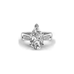 Solitaire With Accents 1.96 Carats Pear Cut Real Natural Earth Mined Diamond Ring Set