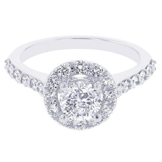 Solitaire With Accents 2.10 Carats Natural Diamond Halo Ring