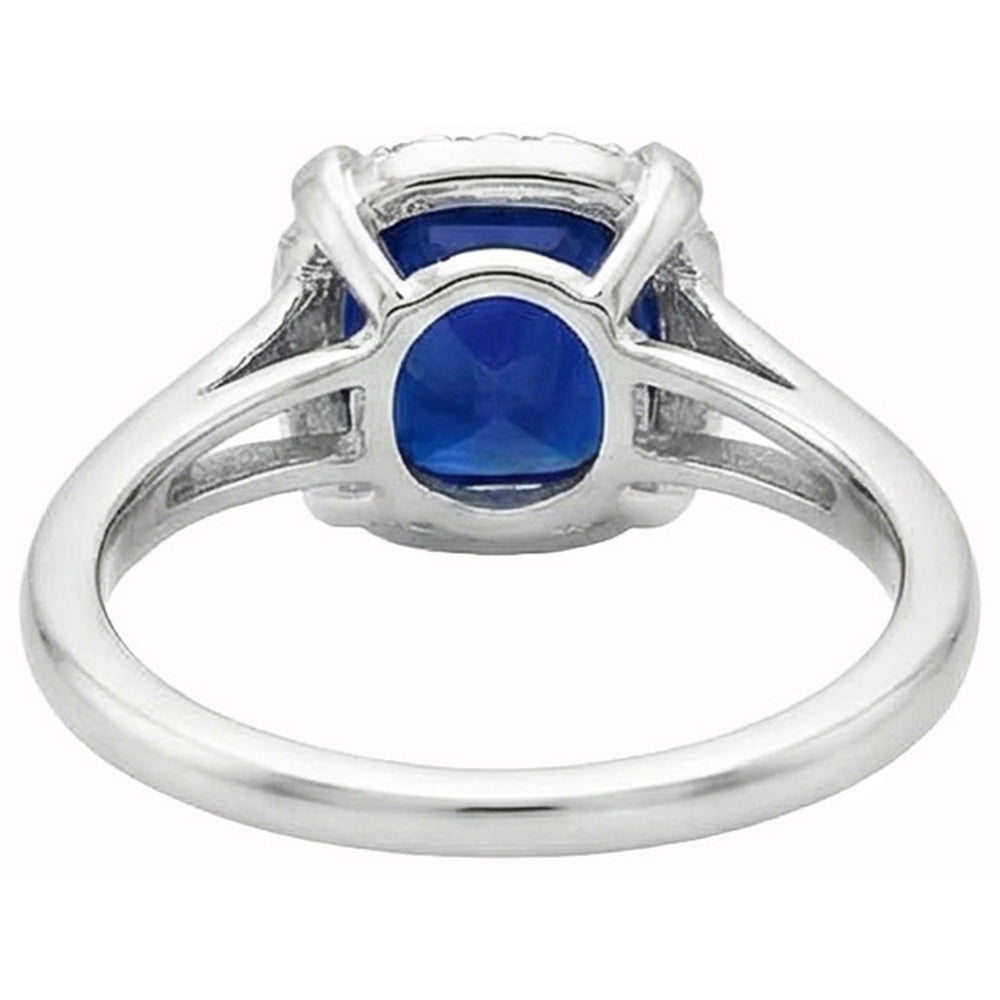 Solitaire With Accents 2.50 Ct Sri Lankan Sapphire And Natural Earth Mined Diamond ( Not Lab Grown ) s Ring