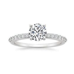 Solitaire With Accents 2.70 Carats Natural Earth Mined Diamonds Wedding Ring
