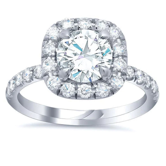 Solitaire With Accents Halo Natural Diamond Ring 4.60 Carats