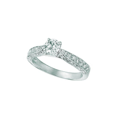 Solitaire With Accents Real Diamond Fancy Ring 1 Carats