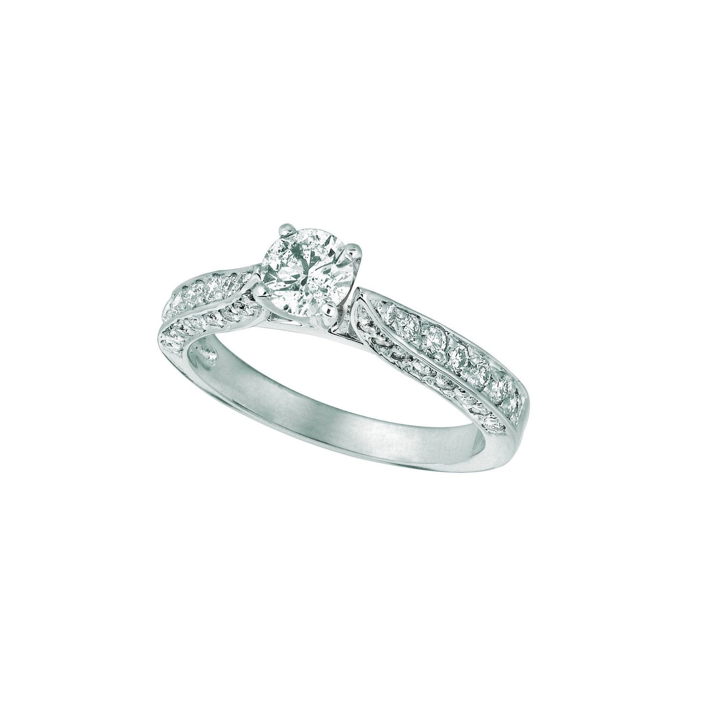 Solitaire With Accents Real Diamond Fancy Ring 1 Carats - Solitaire Ring with Accents-harrychadent.ca