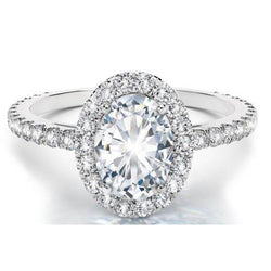 Solitaire With Accents Real Natural Earth Mined Diamond Halo Ring 3.90 Carats
