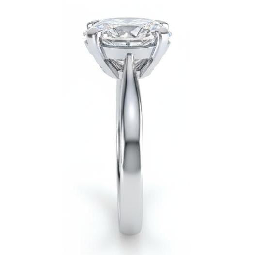 Solitaire Oval 2.50 Carats Genuine Natural Earth Mined Diamond Engagement Ring 14K White Gold