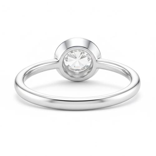 Solitaire Ring Bezel Set Round Old Miner Natural Earth Mined Diamond 1 Carat White Gold