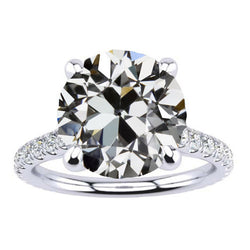 14K White Gold Brilliant Diamond Accent Solitaire Ring – 4.50-ct