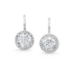 Soltaire Round Real Diamond Drop Earrings