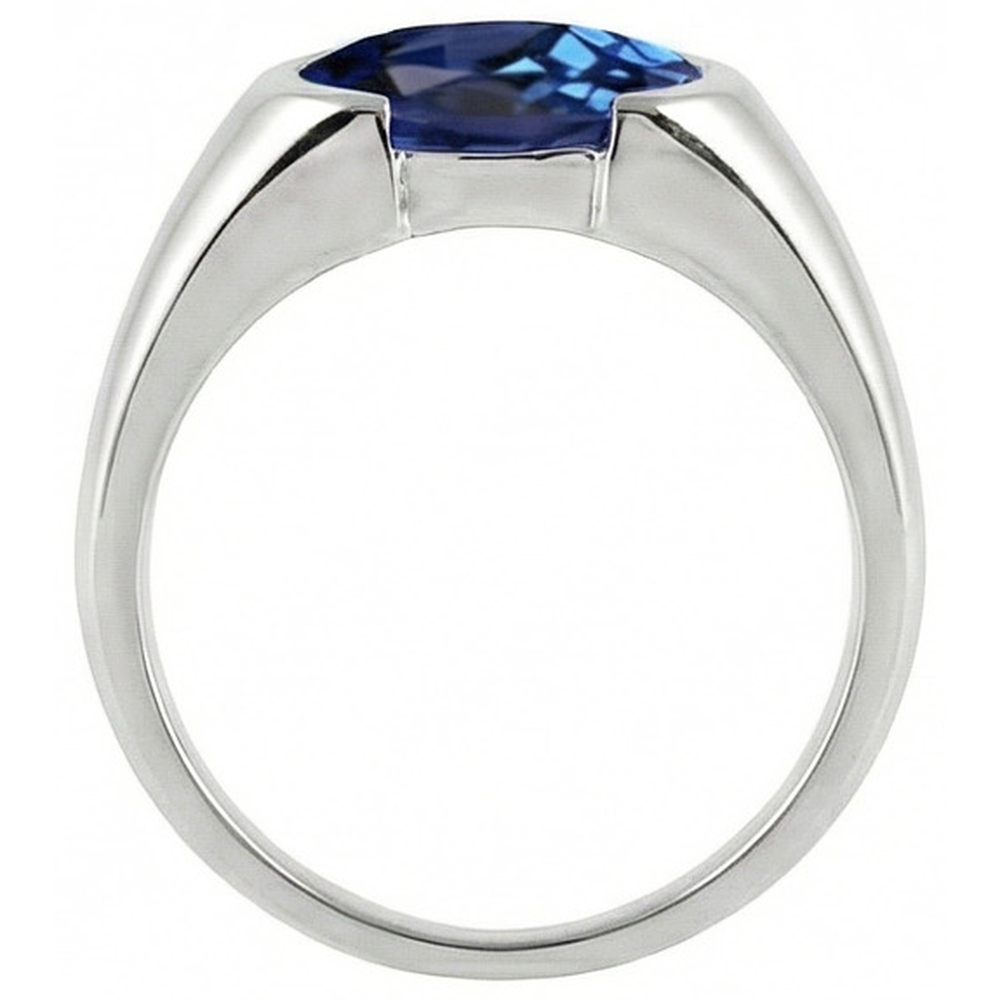 Sparkling 2 Carat Oval Ceylon Blue Sapphire Solitaire Ring