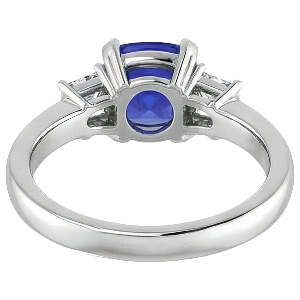 natural princess tanzanite 4.01ct ring with diamond accents