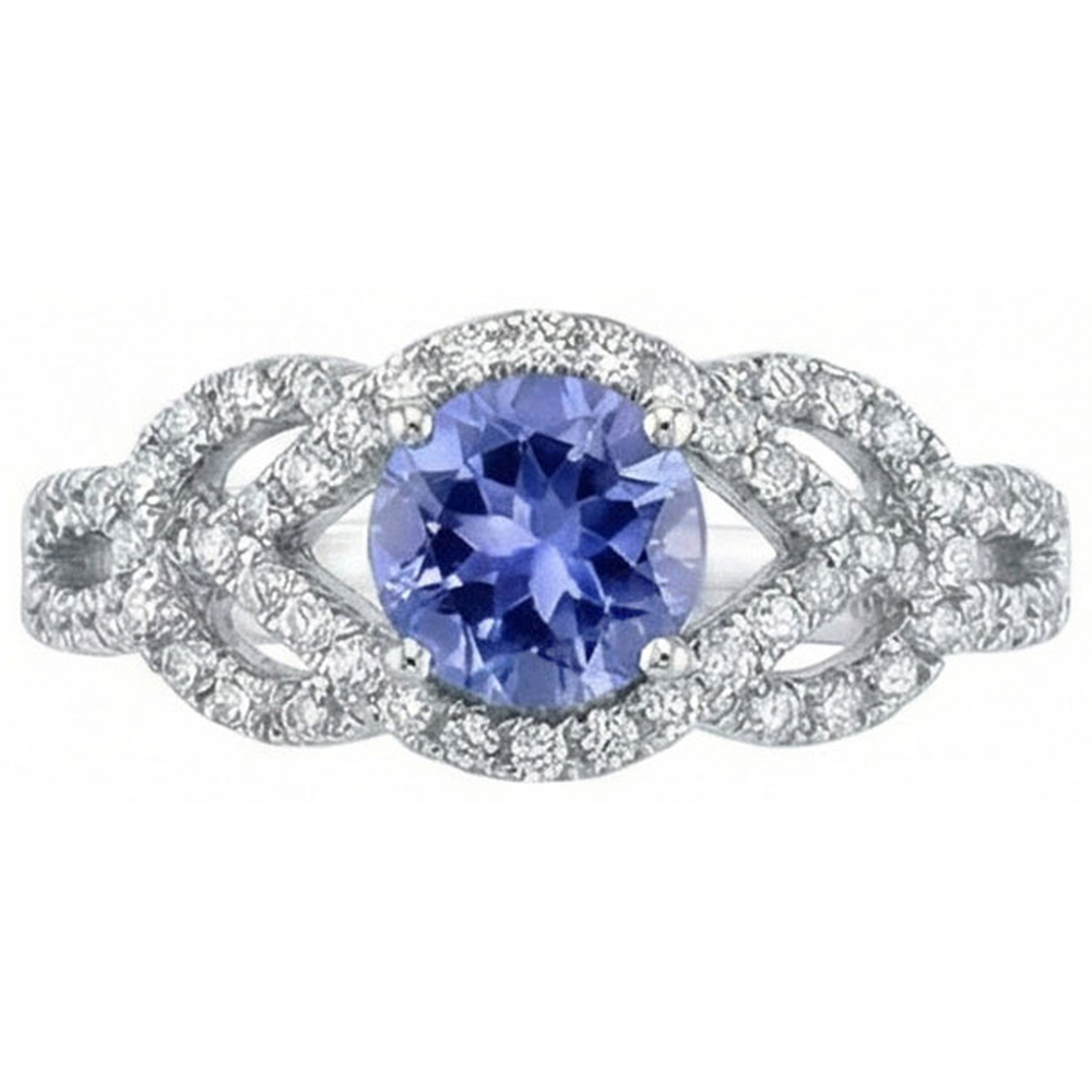 natural round sapphire 6.01ct ring close up detail