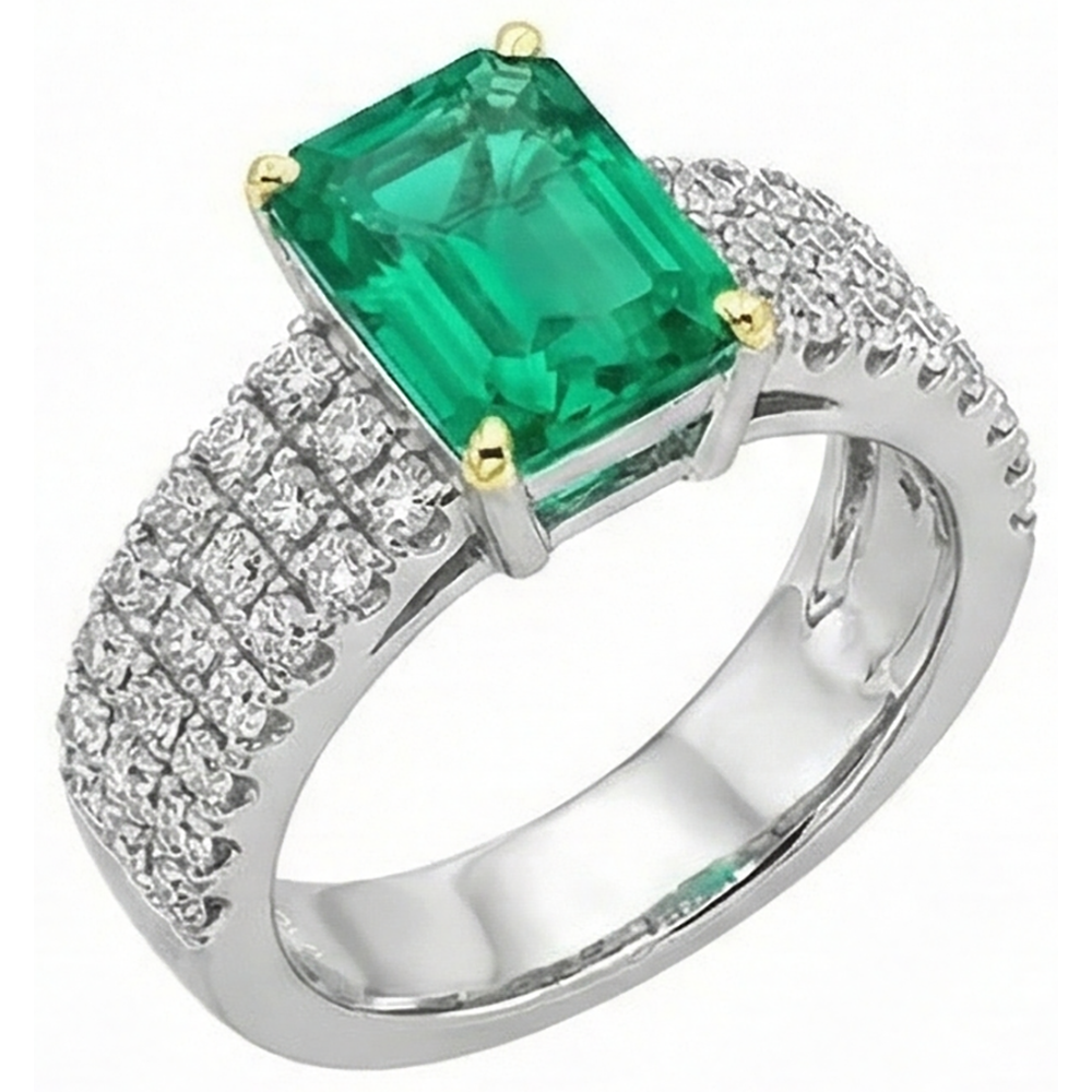 Radiant Gemstone Ring 2.50 ct – front view