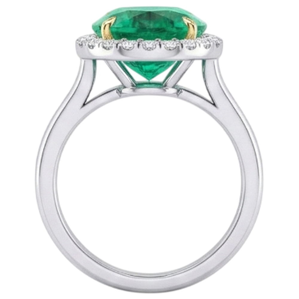Genuine Emerald Colored Stone Ring – back view