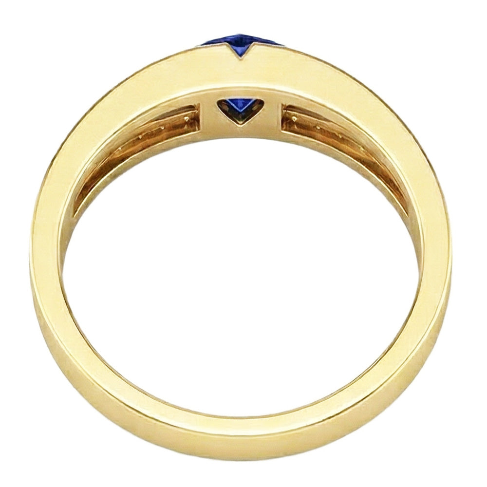Sparkling Natural Earth Mined Diamond ( Not Lab Grown ) Engagement Ring Split Shank Ceylon Sapphire 1 Carat
