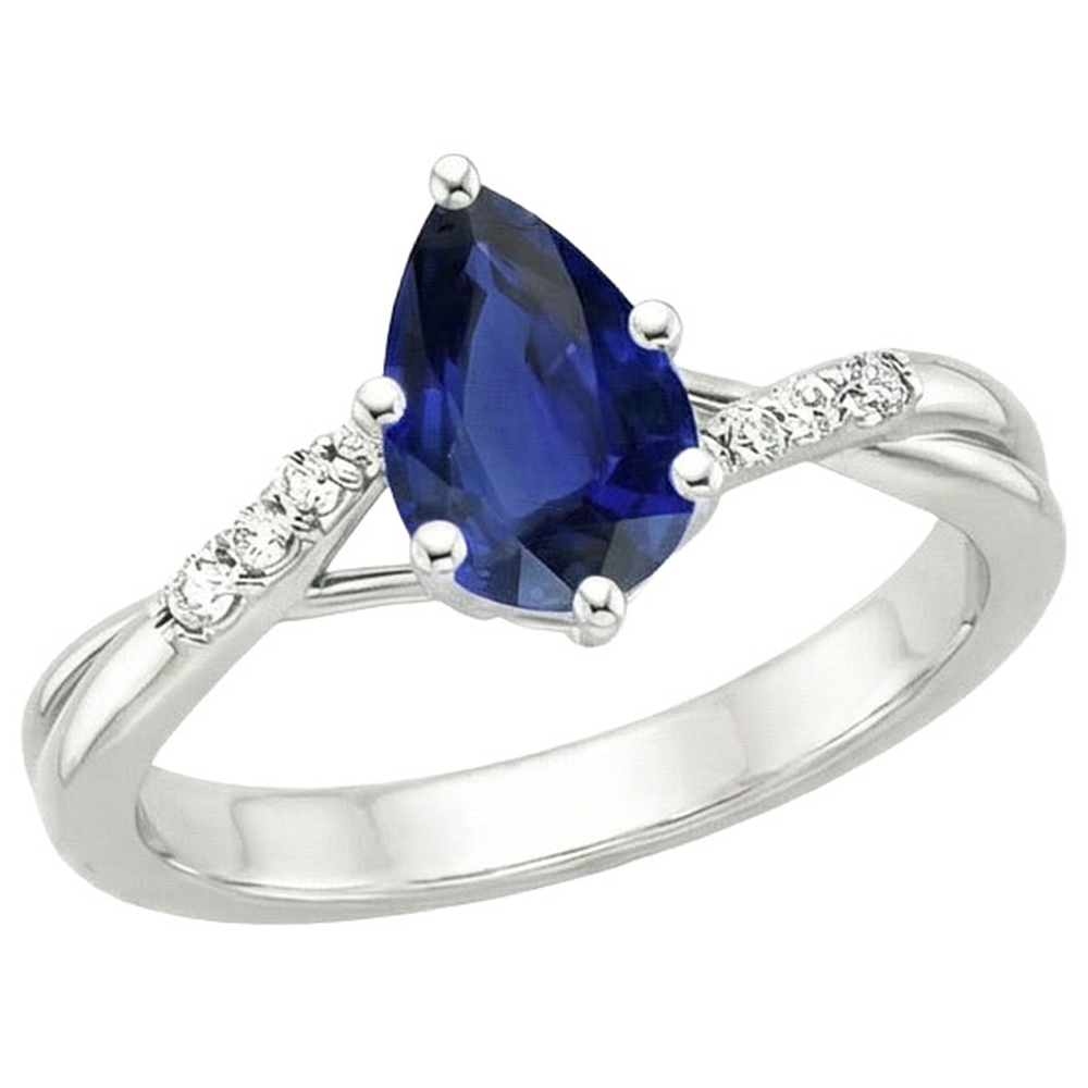 natural round sapphire 4.50ct ring top view