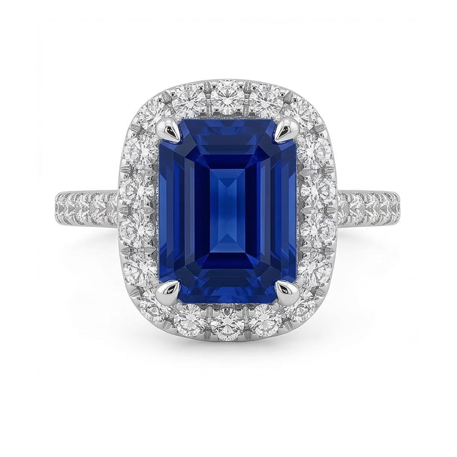 natural emerald sapphire 3.50ct ring side angle