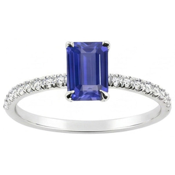 Natural Sapphire Ring 2ct - White Gold 14K