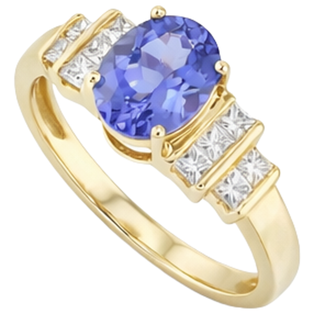natural princess tanzanite 3ct ring top view