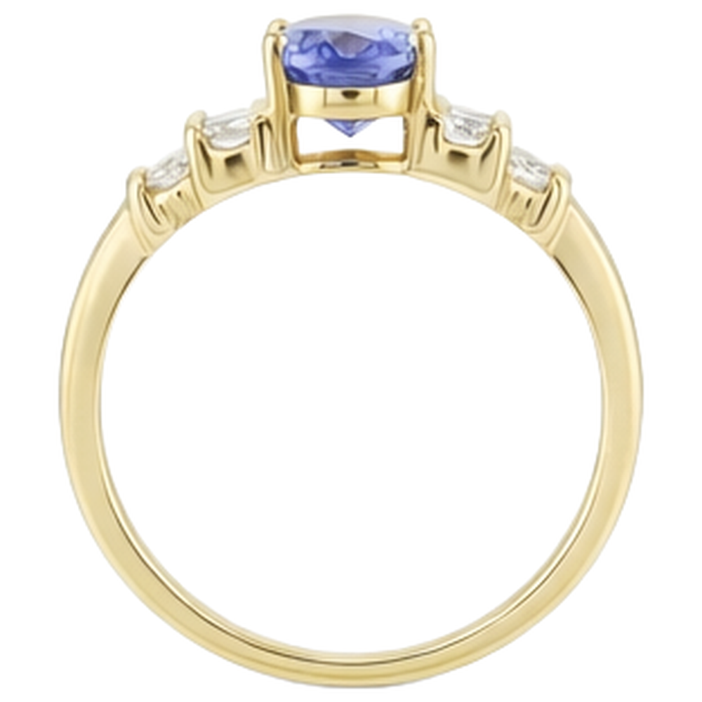 natural princess tanzanite 3ct ring with diamond accents