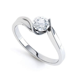 Sparkling 1.10 Ct Solitaire Real Round Cut Diamond Wedding Ring White Gold