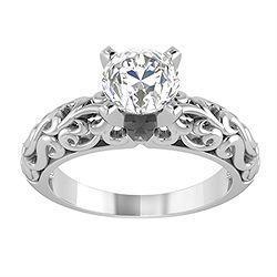Sparkling 1.50 Carat Solitaire Genuine Diamond Engagement Ring White Gold