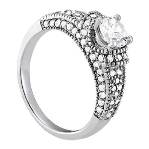 Sparkling 1.50 Carats Round Genuine Diamond Engagement Ring White Gold 14K