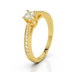 Sparkling 1.50 Ct Genuine Diamond Engagement Ring Yellow Gold