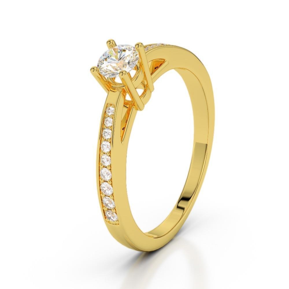 Sparkling 1.50 Ct Genuine Diamond Engagement Ring Yellow Gold