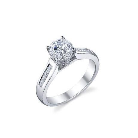 Sparkling 2.50 Carats Princess & Round Genuine Diamond Anniversary Ring