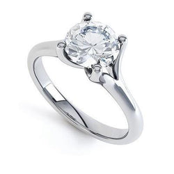 Sparkling 2.50 Ct Round Cut Genuine Diamond Solitaire Ring White Gold 14K