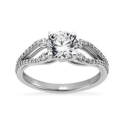 Sparkling 2.65 Carat Round Real Diamond Solitaire With Accents Ring Jewelry
