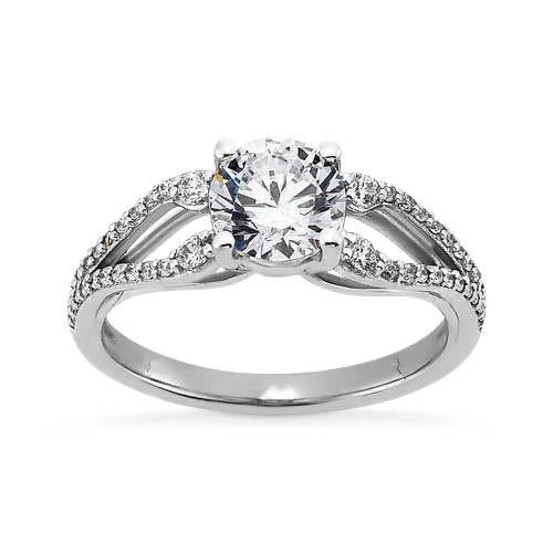 Sparkling 2.65 Carat Round Real Diamond Solitaire With Accents Ring Jewelry