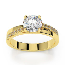 Sparkling 2.65 Carats Real Natural Earth Mined Diamond Wedding Ring Yellow Gold 14K