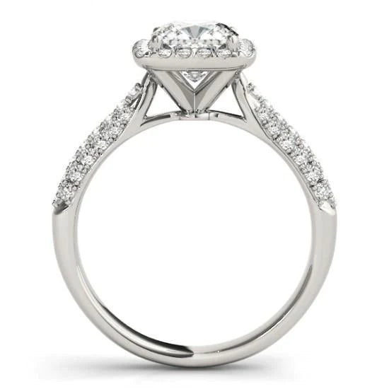 Sparkling 2 Carat Cushion Real Diamond Engagement Ring Solid Gold 