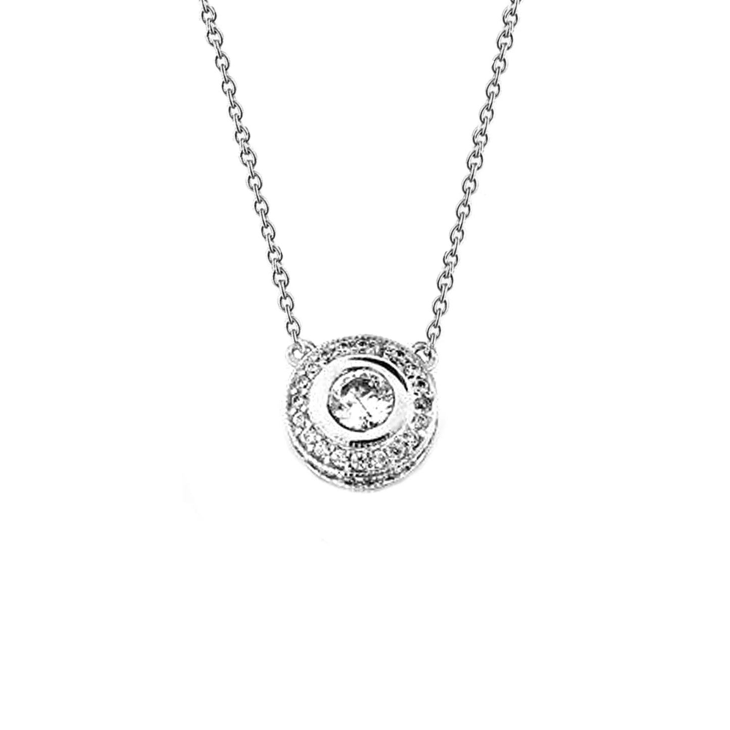 Sparkling 2 Carats Real Diamonds Necklace Pendant Gold White 14K