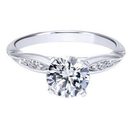 Sparkling 3.10 Carats Genuine Diamonds Wedding Ring White Gold 14K