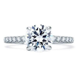 Sparkling 4.20 Carats Natural Diamond Solitaire With Accents Anniversary Ring