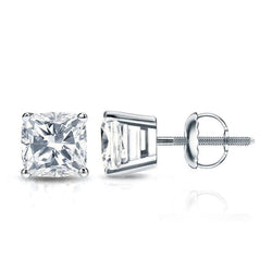 Sparkling 4.40 Ct Real Prong Set Diamonds Studs Earrings Gold White 14K