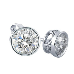 Sparkling 5.80 Ct Round Brilliant Cut Genuine Natural Earth Mined Diamonds Stud Earrings White