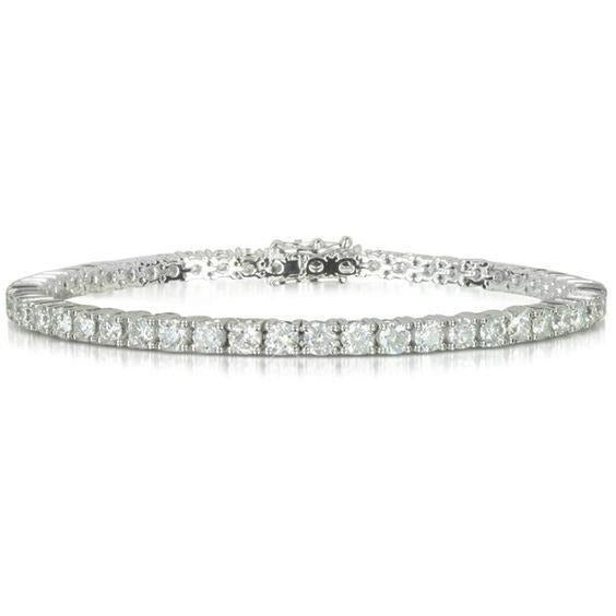 Sparkling 7.50 Ct Round Brilliant Prong Set Real Diamond Tennis Bracelet