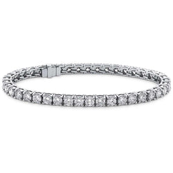 Sparkling 8.40 Ct Round Cut Real Diamond Tennis Bracelet White Gold 14K