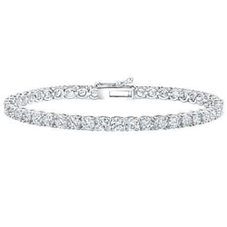 Sparkling 9 Carats Real Round Cut Diamond Tennis Bracelet WG 14K