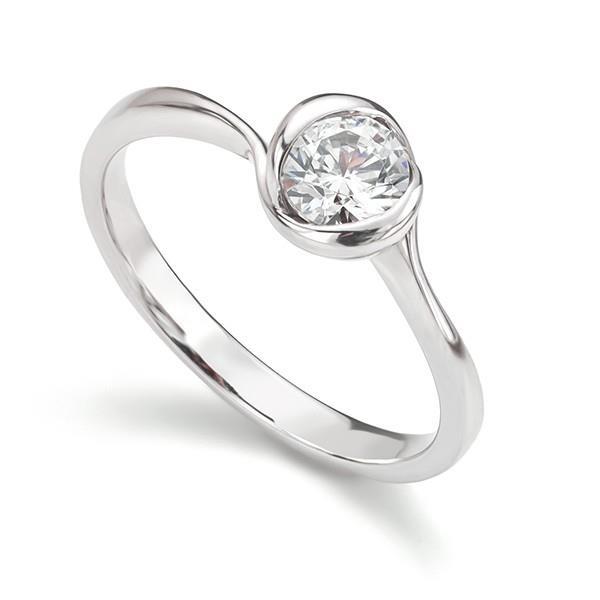 Sparkling Bezel Set 1.25 Carats Real Diamond Anniversary Solitaire Ring