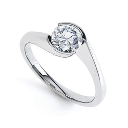 Sparkling Brilliant Cut 1.60 Ct Bezel Set Real Diamond Solitaire Ring