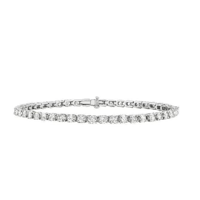 Sparkling Brilliant Cut 6.30 Ct Real Diamonds Tennis Bracelet Gold White