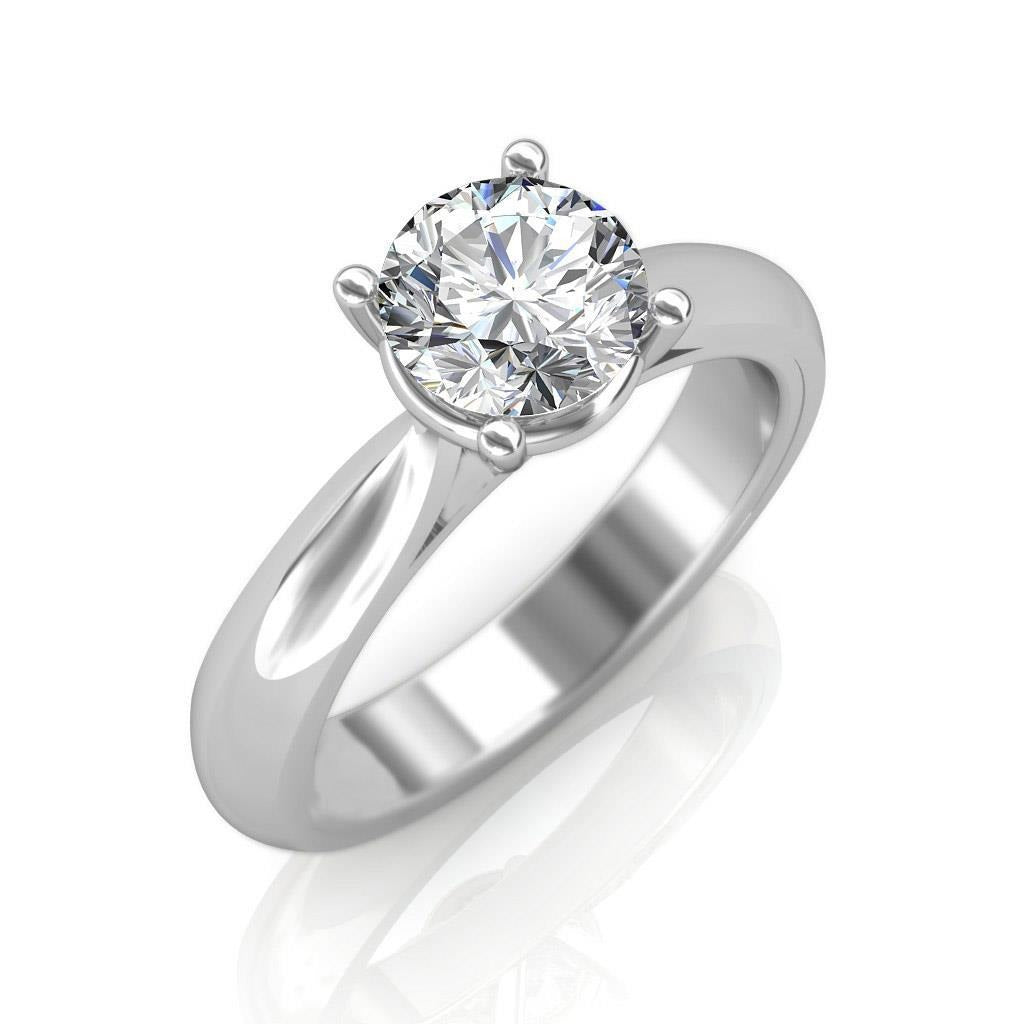 Sparkling Brilliant Cut Real 1.51 Carat Diamond Engagement Solitaire Ring